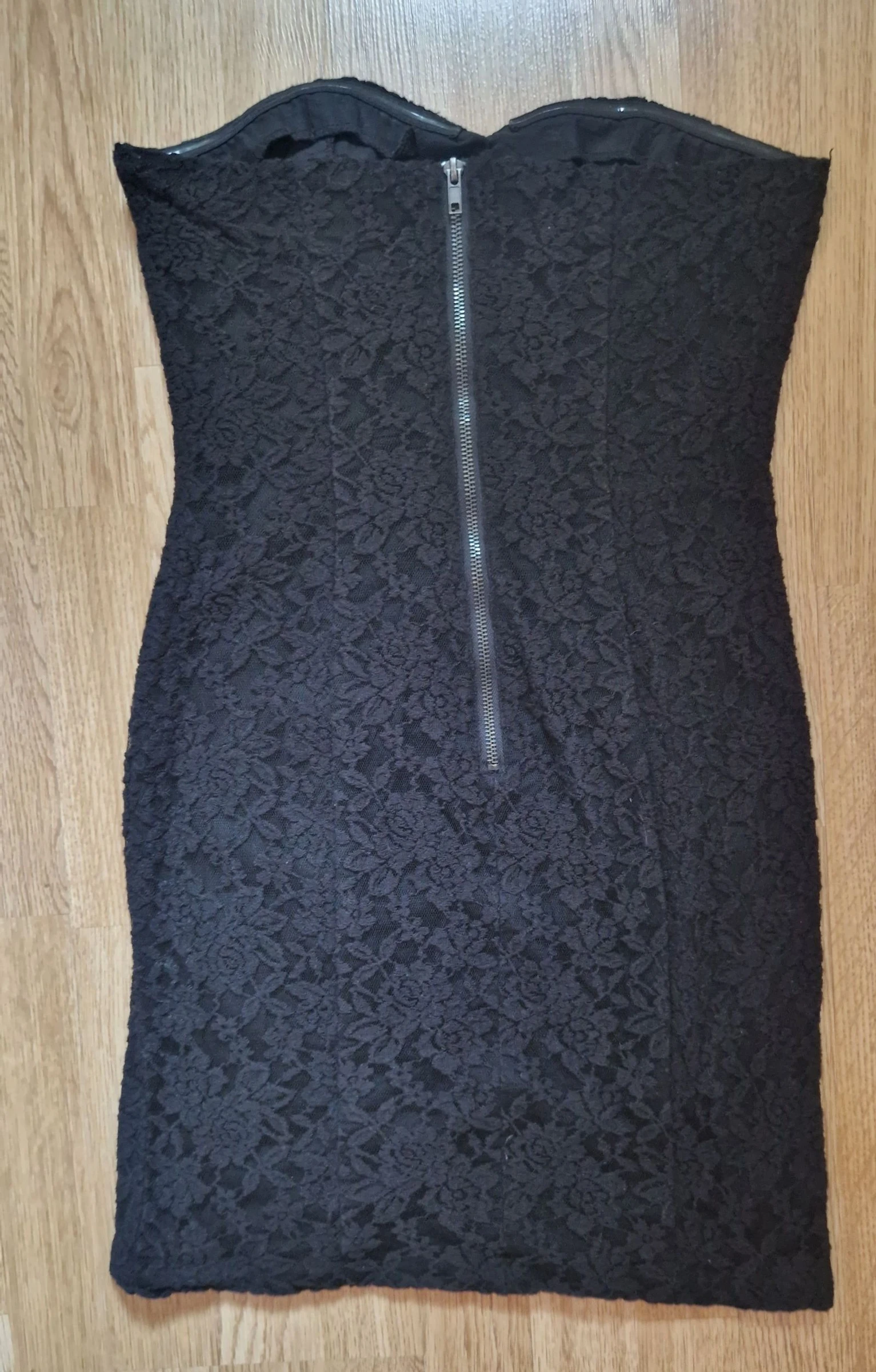Vestido negro palabra de honor encaje Blanco M – photo 13
